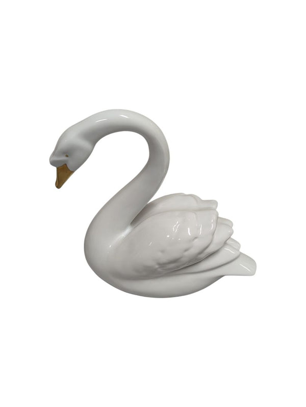 Hollohaza Hungary Hand Painted Porcelain Swan