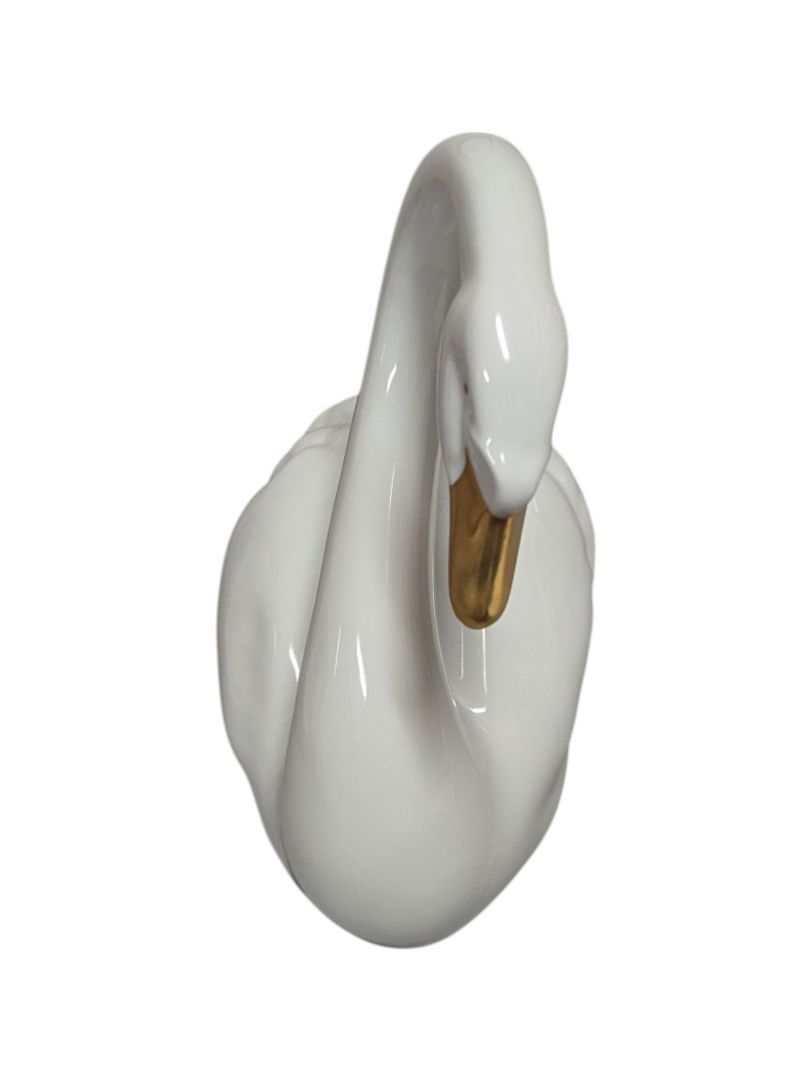 Hollohaza Hungary Hand Painted Porcelain Swan