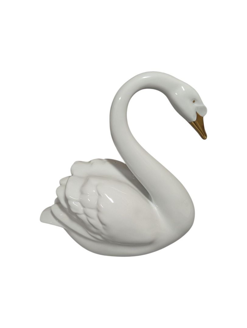 Hollohaza Hungary Hand Painted Porcelain Swan