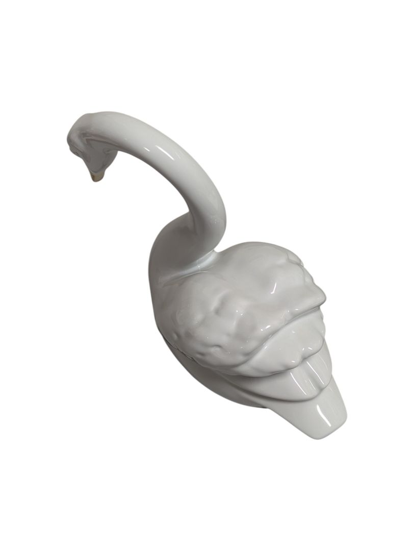 Hollohaza Hungary Hand Painted Porcelain Swan