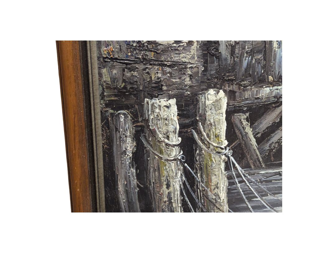 Florence Wilkins Furst Fishing Boats Oil Painting