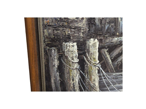 Florence Wilkins Furst Fishing Boats Oil Painting