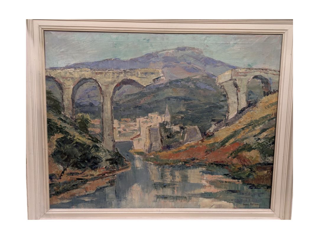View of Brigde in Palaiseau, Paris Original Oil Painting by Daniel Bekking
