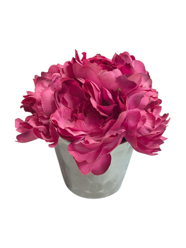 Faux Flower Peony Bundle in Pot