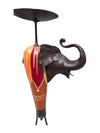 Pair of African Elephant Metal Candle Holder