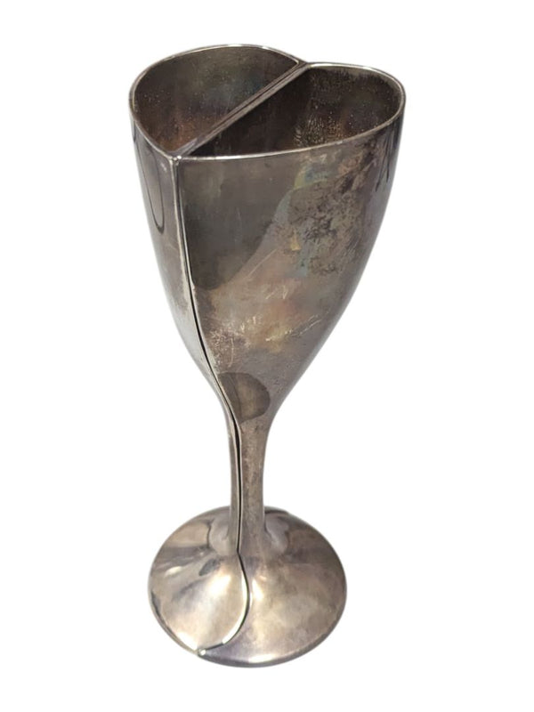 Elegance Sliver Plated Interlocking Heart Goblets
