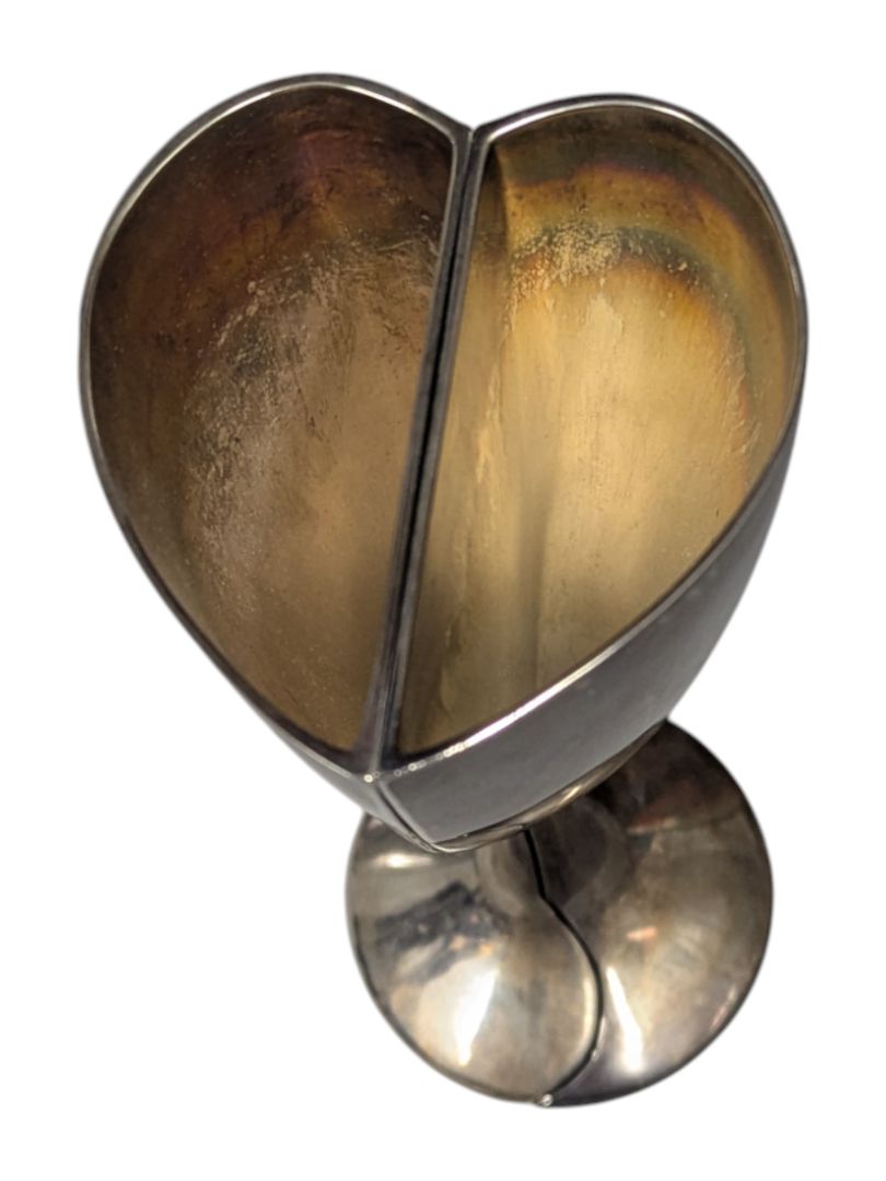 Elegance Sliver Plated Interlocking Heart Goblets