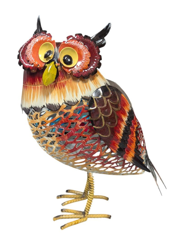 Hand Made Metal Owl 13'' Garden Statue