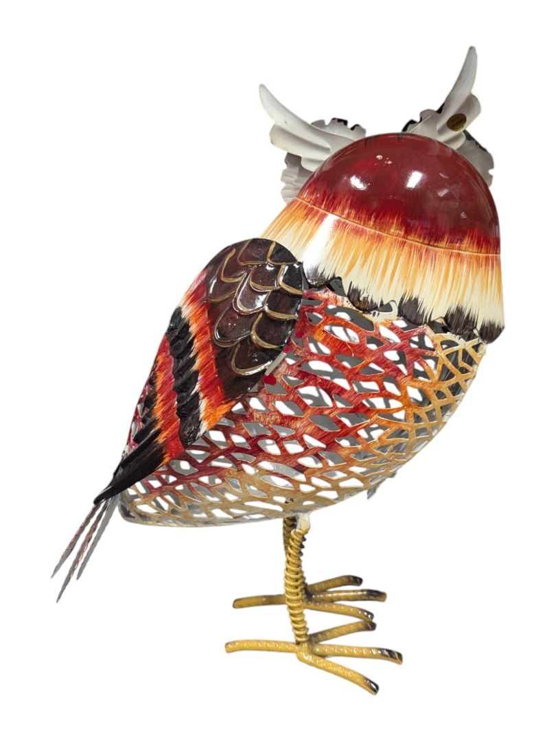 Hand Made Metal Owl 13'' Garden Statue