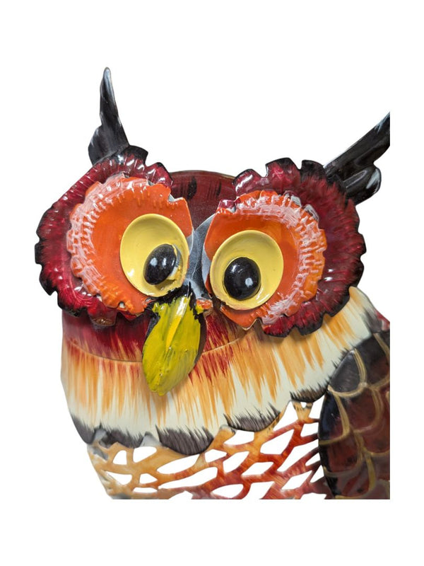 Hand Made Metal Owl 13'' Garden Statue