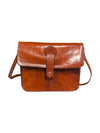 Vintage 70s Handmade Crossbody Leather Satchel Handbag
