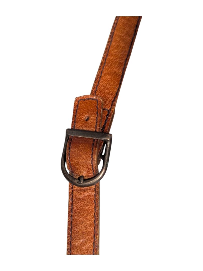 Vintage 70s Handmade Crossbody Leather Satchel Handbag