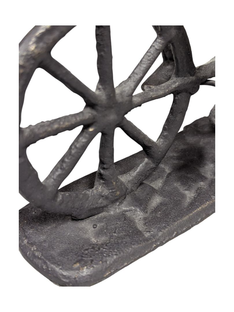 Vintage Welded Metal Bicyclist Sculpture