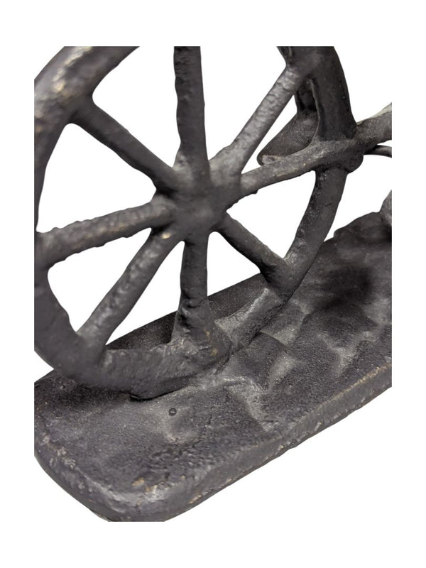 Vintage Welded Metal Bicyclist Sculpture