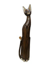 Pair of Hand Carved & Painted Folk Art Standing Cat Statues