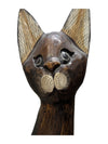 Pair of Hand Carved & Painted Folk Art Standing Cat Statues