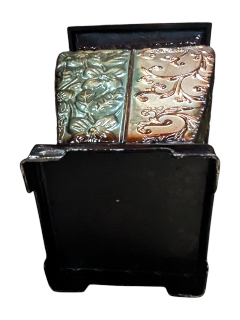 Pair of Lightweight Green & Golden Colour Metal Planter