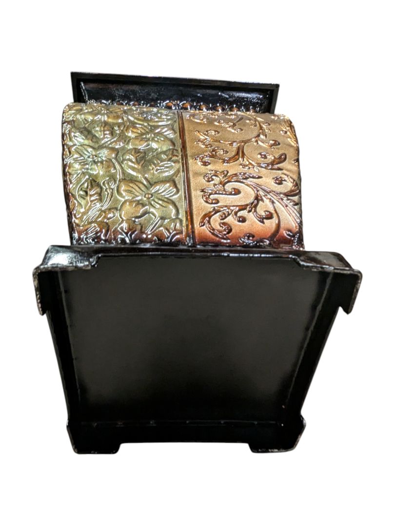 Pair of Lightweight Green & Golden Colour Metal Planter