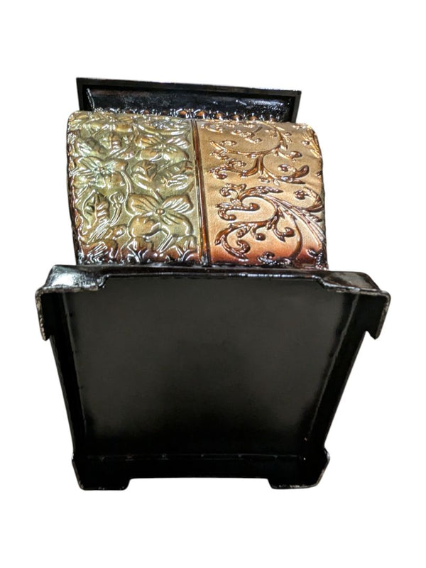 Pair of Lightweight Green & Golden Colour Metal Planter