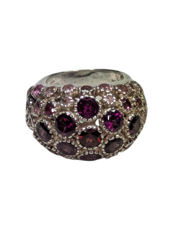 Garnet and Silver Ring Size 7 w/ COA