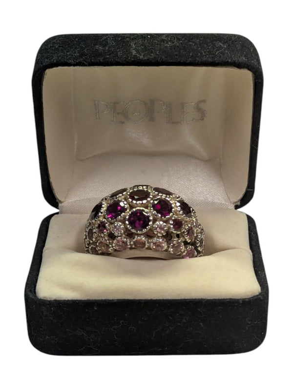Garnet and Silver Ring Size 7 w/ COA
