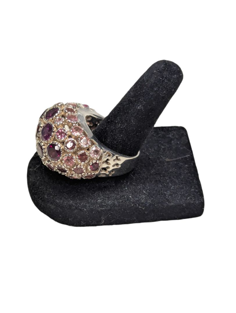 Garnet and Silver Ring Size 7 w/ COA