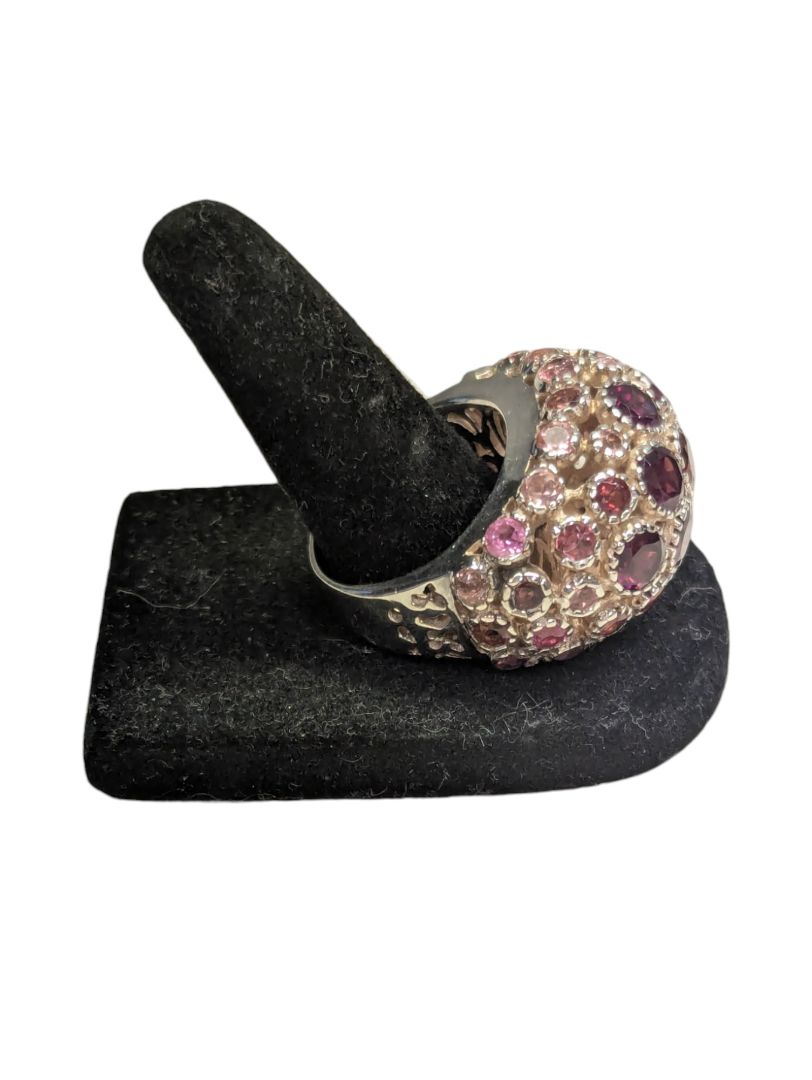 Garnet and Silver Ring Size 7 w/ COA