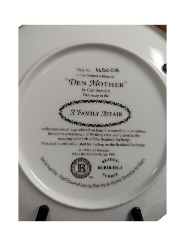 "Den Mother" Collectable Plate by Carl Brenders