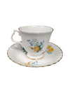 Set of 10 Bluebird Floral Cups and Saucers Vintage