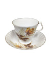 Set of 10 Bluebird Floral Cups and Saucers Vintage