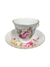 Set of 10 Bluebird Floral Cups and Saucers Vintage