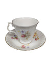 Set of 10 Bluebird Floral Cups and Saucers Vintage