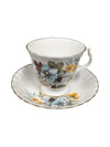 Set of 10 Bluebird Floral Cups and Saucers Vintage