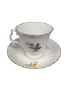 Set of 10 Bluebird Floral Cups and Saucers Vintage
