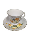 Set of 10 Bluebird Floral Cups and Saucers Vintage
