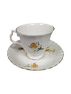 Set of 10 Bluebird Floral Cups and Saucers Vintage