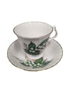 Set of 10 Bluebird Floral Cups and Saucers Vintage