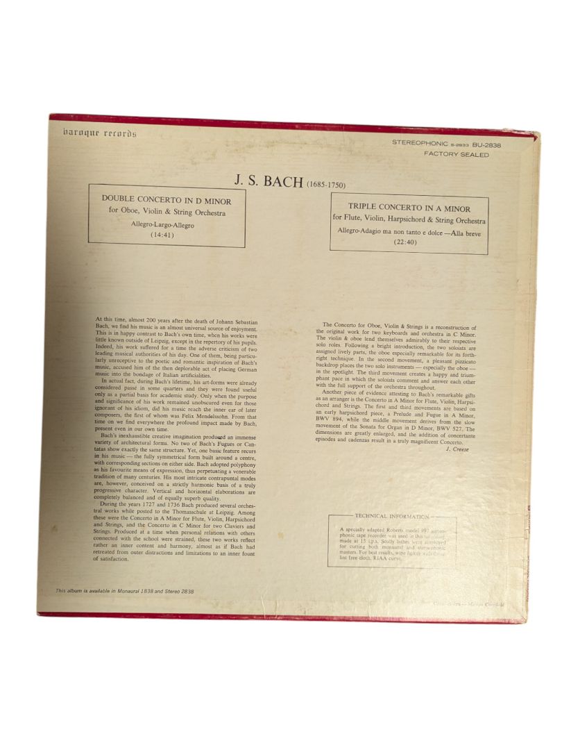 J.S. Bach Double Concerto in D LP