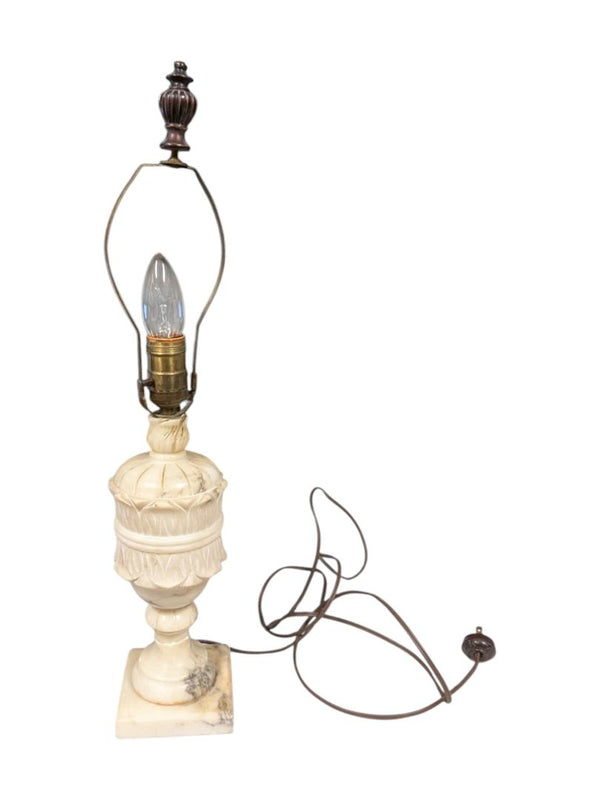 Vintage 21'' Classic Carved Marble Neoclassical Urn Style Lamp