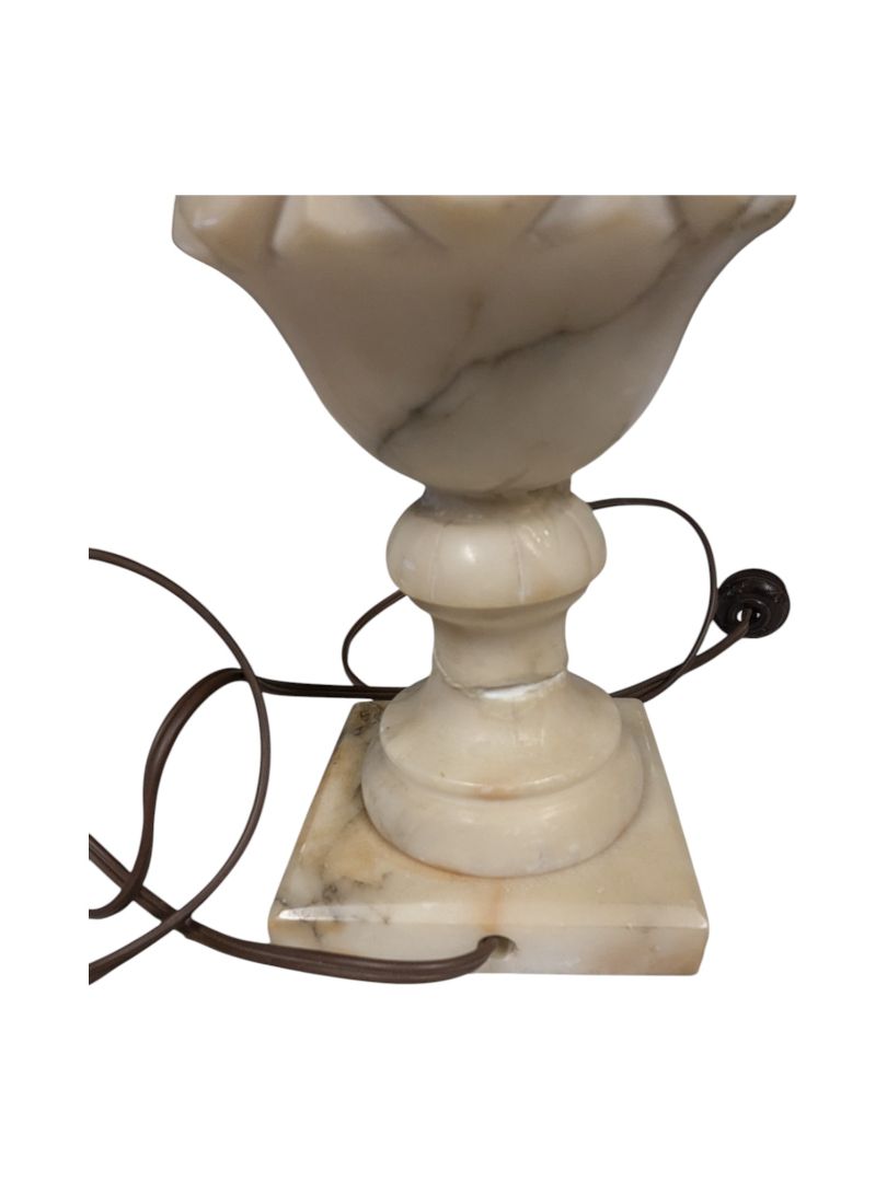 Vintage 21'' Classic Carved Marble Neoclassical Urn Style Lamp
