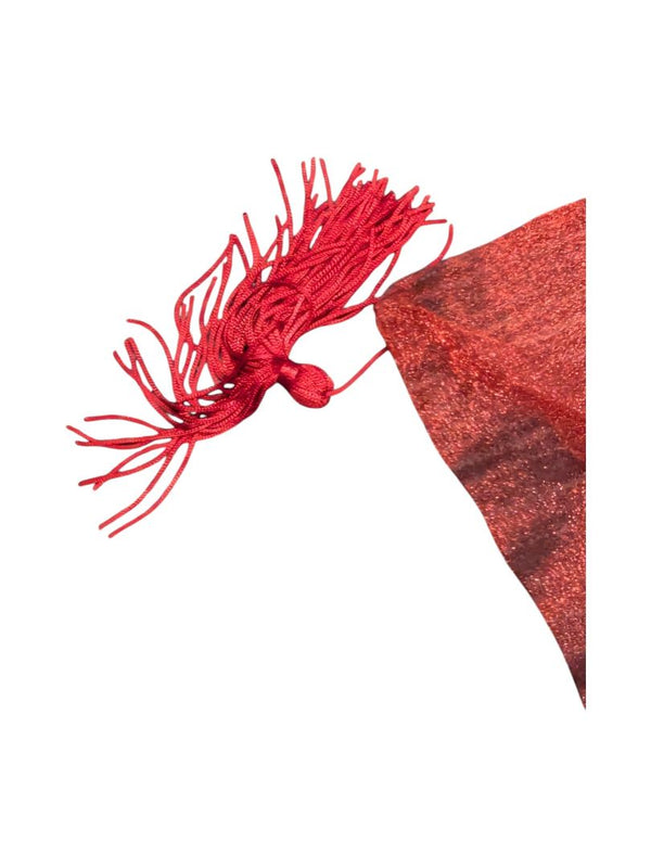 Embroidered Red Tablecloth with Tassels