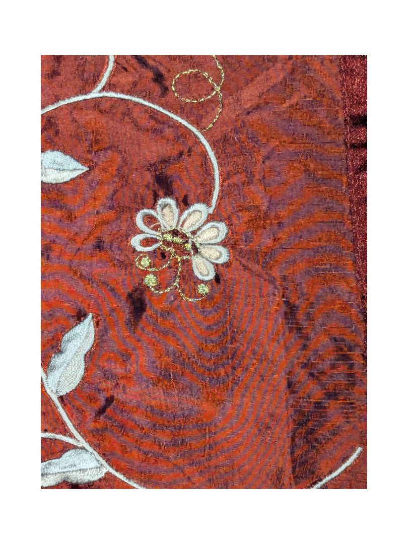 Embroidered Red Tablecloth with Tassels