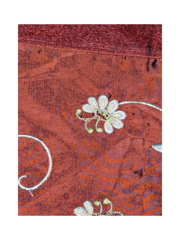 Embroidered Red Tablecloth with Tassels