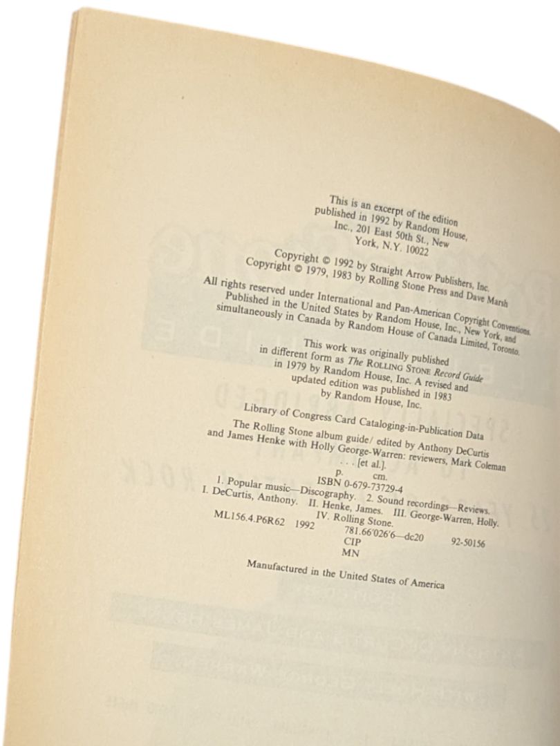 Rolling Stone Album Guide Softcover Book