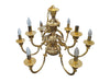 Vintage Brass Gold plated Italian 9 Candle Style Light Chandelier