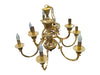Vintage Brass Gold plated Italian 9 Candle Style Light Chandelier