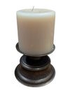 Set of 3 Decorative Pillar Candle Holders with Candles