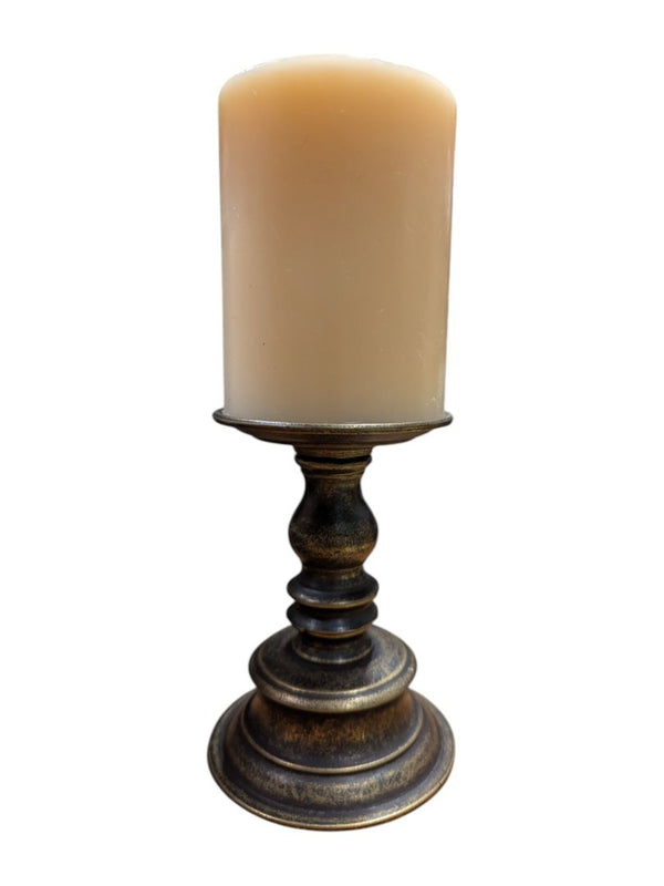 Set of 3 Decorative Pillar Candle Holders with Candles
