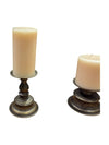 Set of 3 Decorative Pillar Candle Holders with Candles