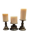 Set of 3 Decorative Pillar Candle Holders with Candles